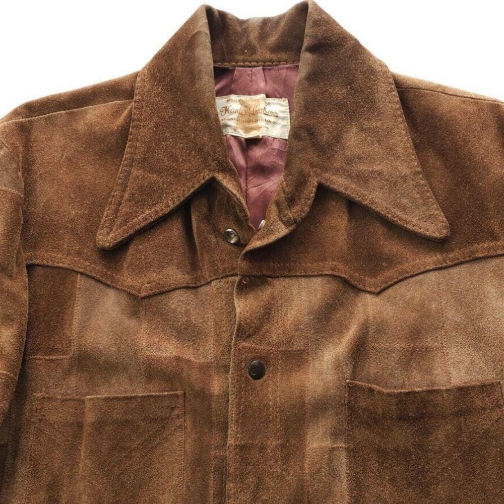 Vintage Kantex Leathers Split Cowhide Suede Patchwork Jacket. Size 50 L
